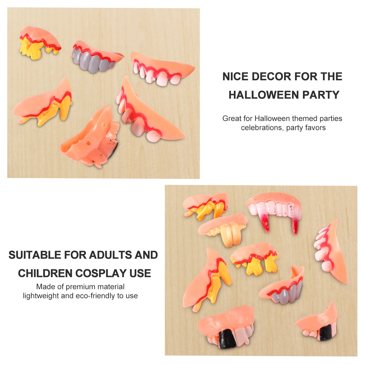 20 pezzi denti gel di silice protesi modello bomboniere di Halloween cosplay bomboniere di Halloween uso di oggetti di scena