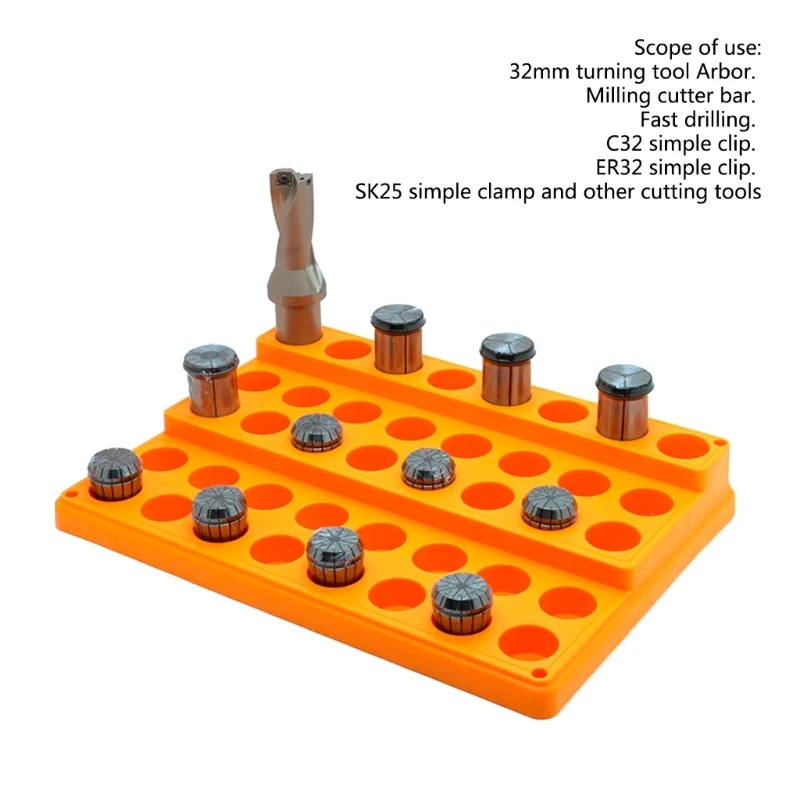 Bagian Alat Router Bit Mengumpulkan Kotak Spring Collet Storage Box dengan Beberapa Kompartemen ER25 ER32 16N32 Efisien