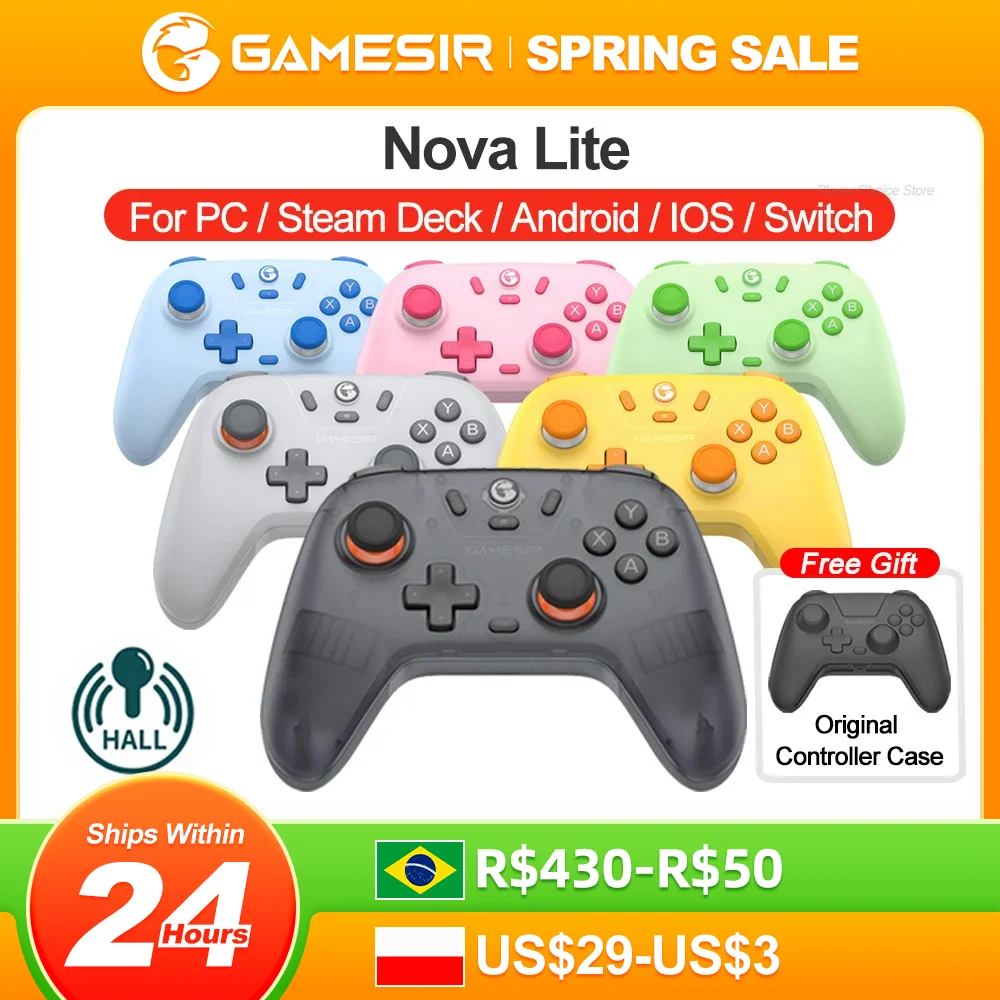 Gamesir Nova Lite Nintendo 스위치 컨트롤러 PC 게임 패드 Bluetooth 홀 효과 조이스틱 새로운 색상 방법 6 색상 사용 가능 