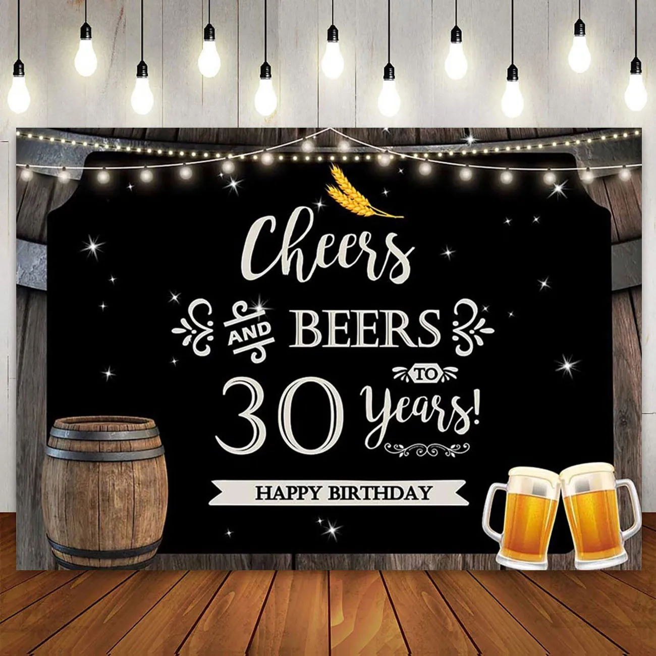 Cheers & Beers to 30 Years Oktoberfest Banner Backdrop Happy 30th Birthday Party Decor Anniversary German Bavarian Beer Festival