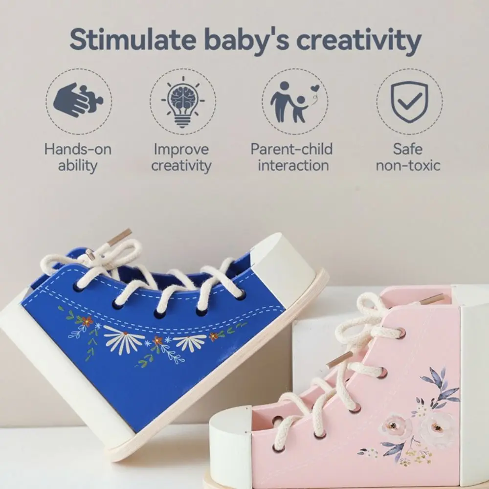 

Fine Motor Skills Wearing Shoelaces Shoelace Threading Wooden Life Skill Fine Motor Skills Button Montessori Learn to Tie