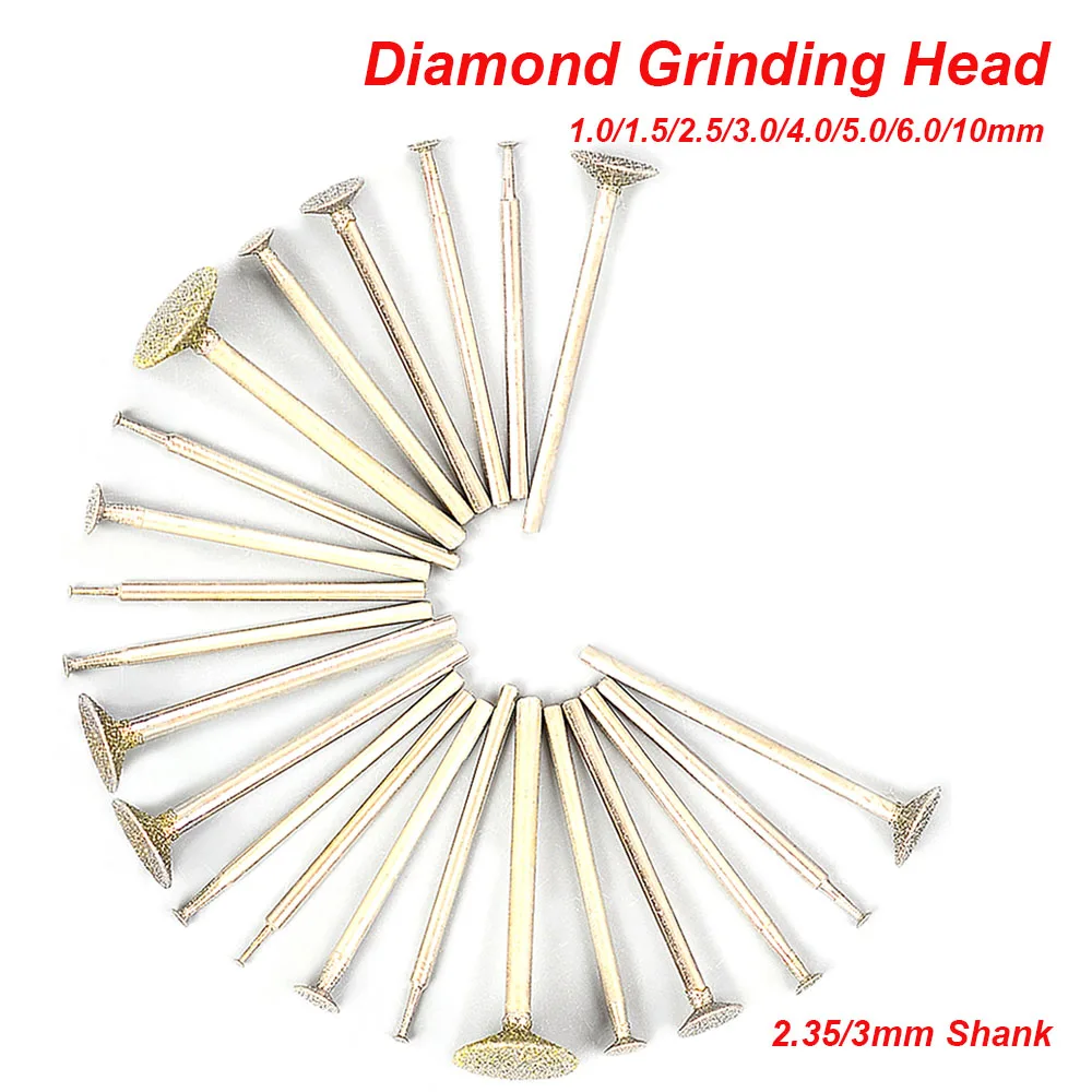 

10Pcs 8-10mm H-Type Diamond Grinding Head Mounted Point Bits Burr Needle Polishing Abrasive Tools for Stone Jade Peeling Engrav