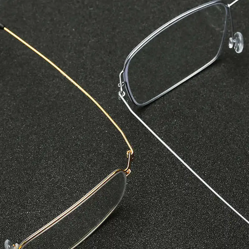 Denmark Screwless Glasses Frame Men Narrow Square Air Titanium Ultralight Business Thin Rim Eyeglasses Fashion Korea Eyewear