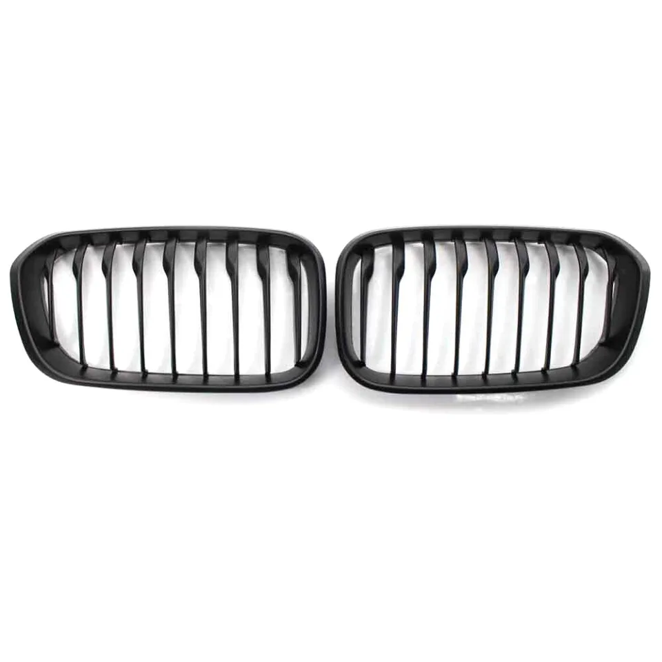 XVIP Frontstoßstangen-Nierengrill, Renngrills für BMW 1er F20 F21 2015–2019, Ersatz-Doppellatten, glänzend schwarze Gitter – Detail 3