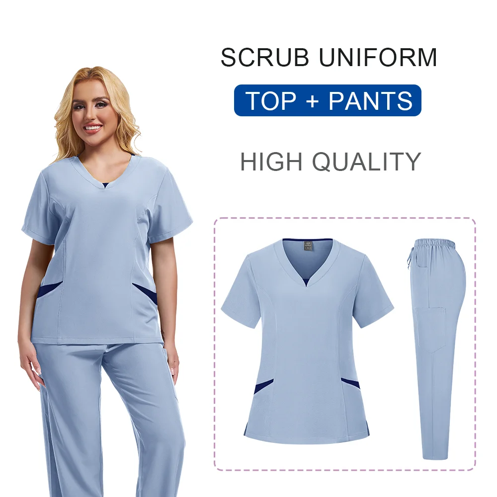 Ткань для мытья рук, разделенный костюм с короткими рукавами, ручная одежда для чистки домашних животных, стоматолога, медсестры, рабочая одежда, мужская медицинская униформа