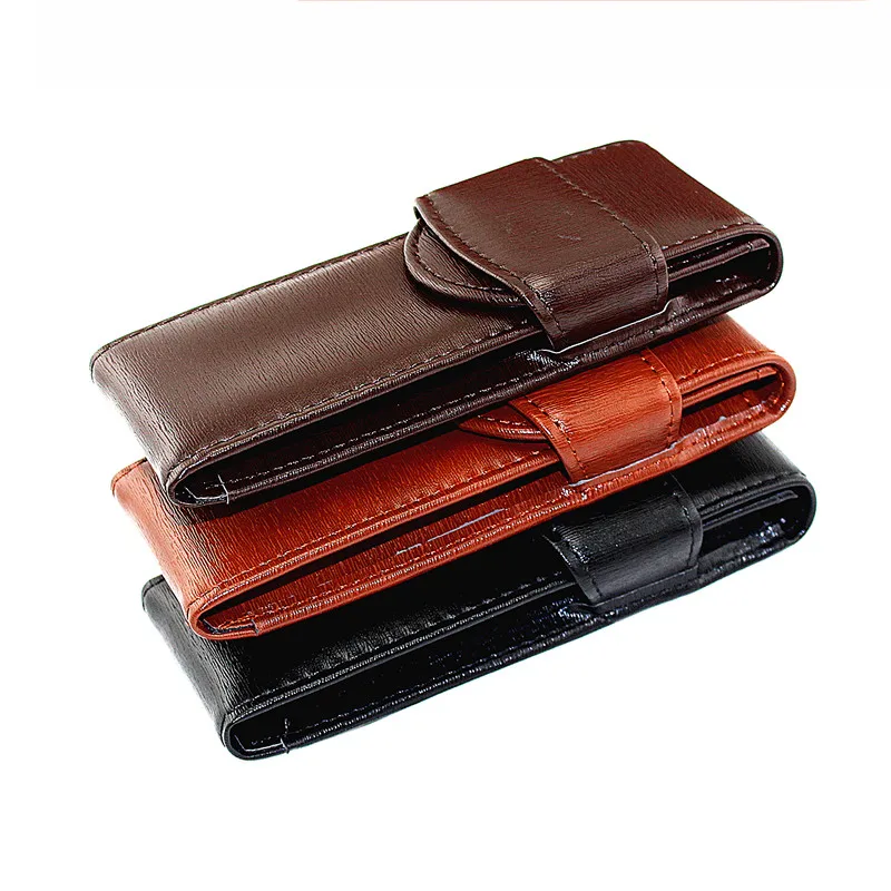 Fountain Pen / Roller Pen Pencil Case Pen Bag Leather Quality Washed Cowhide Black /Coffee Pen Pouch / Holder