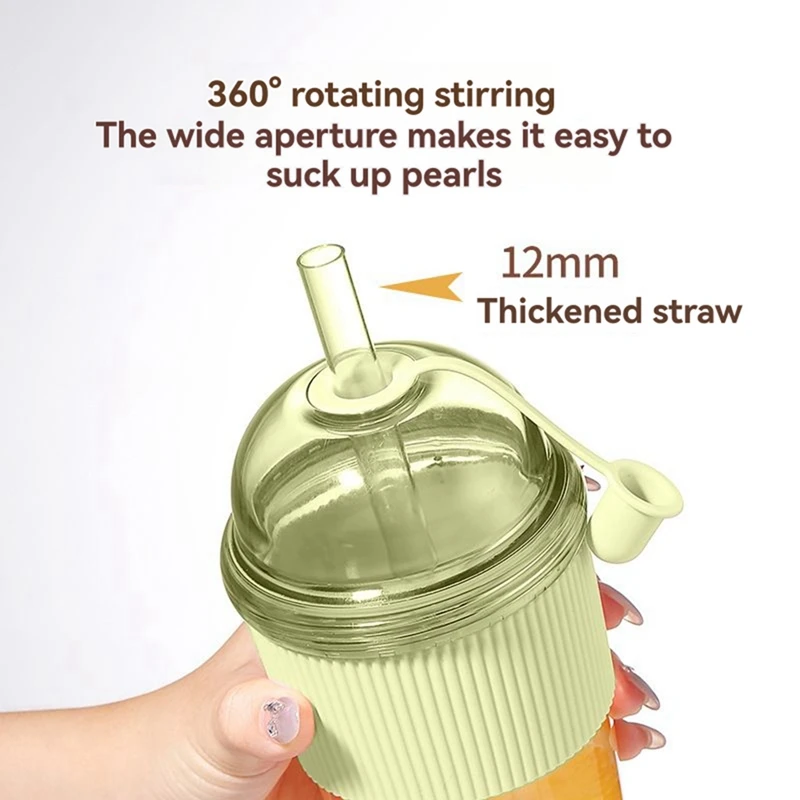 

1 шт. 430 мл прозрачная кружка для кофе с крышкой и соломинкой, пластиковый стакан для молочного чая, сока, для дома, бара, розничная продажа