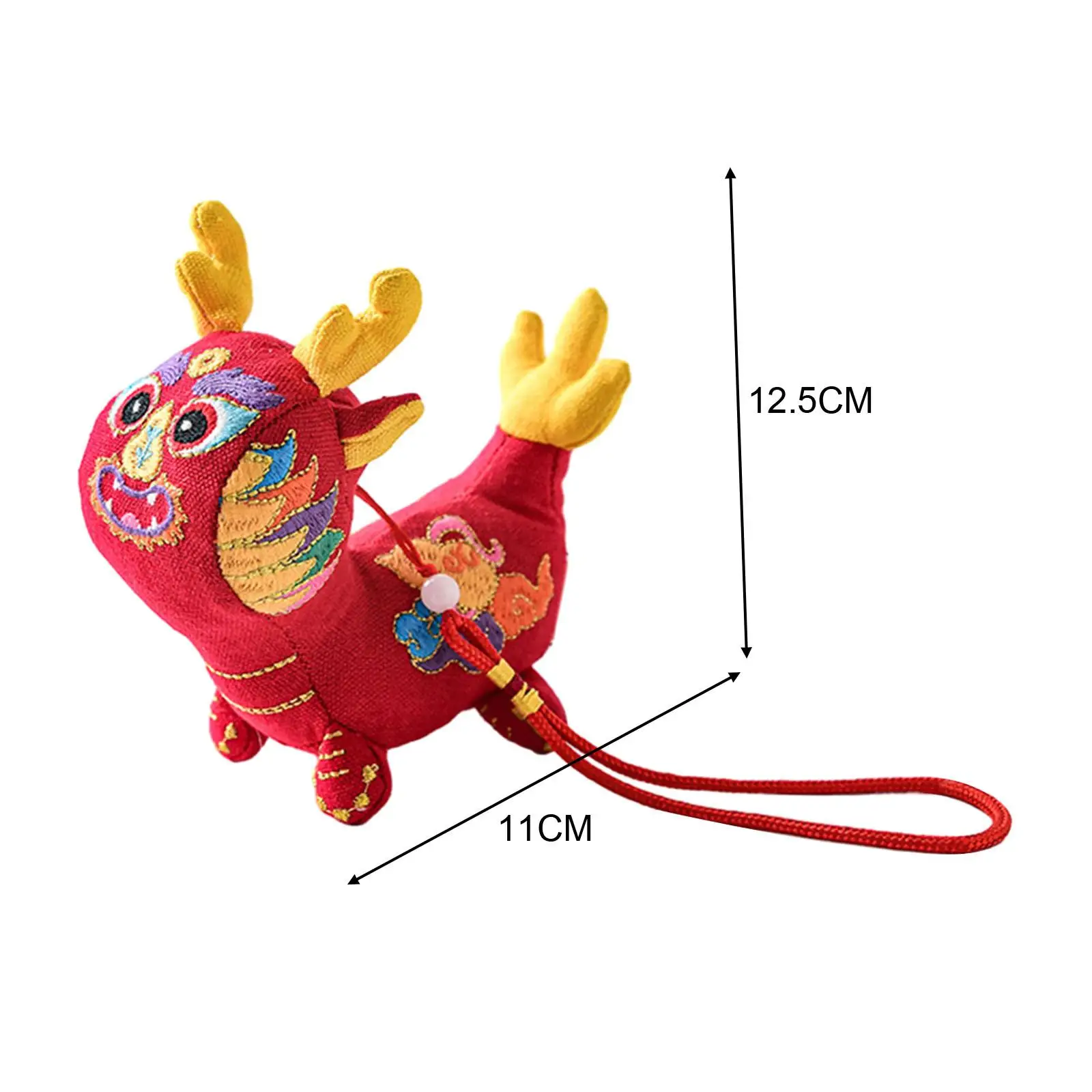 New Year Dragon Stuffed Animal Toys Mascot 3D Chinese Dragon Plush Toys for Spring Party Favors Birthday Gift Souvenir Festival