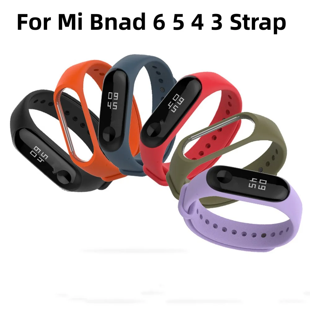 Bracelet for Xiaomi Mi Band 3 4 Sport Strap watch Silicone wrist strap For xiaomi mi band 5 accessories bracelet Miband 6 Strap