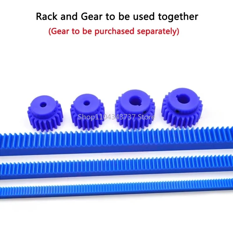 1pcs Blue Plastic Gear Rack 0.5/0.8/1/1.5/2/2.5/3/4 Module Straight Teeth Drive Rack Length 300/500mm 10x10-40x40 Spur Gear Rack