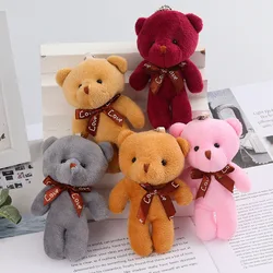 10pcs Little Bear Plush Stuffed Toys Mini Bears Soft Stuffed Plush Doll Keychain Bag Pendant Wedding Party Decoration Girl Gifts