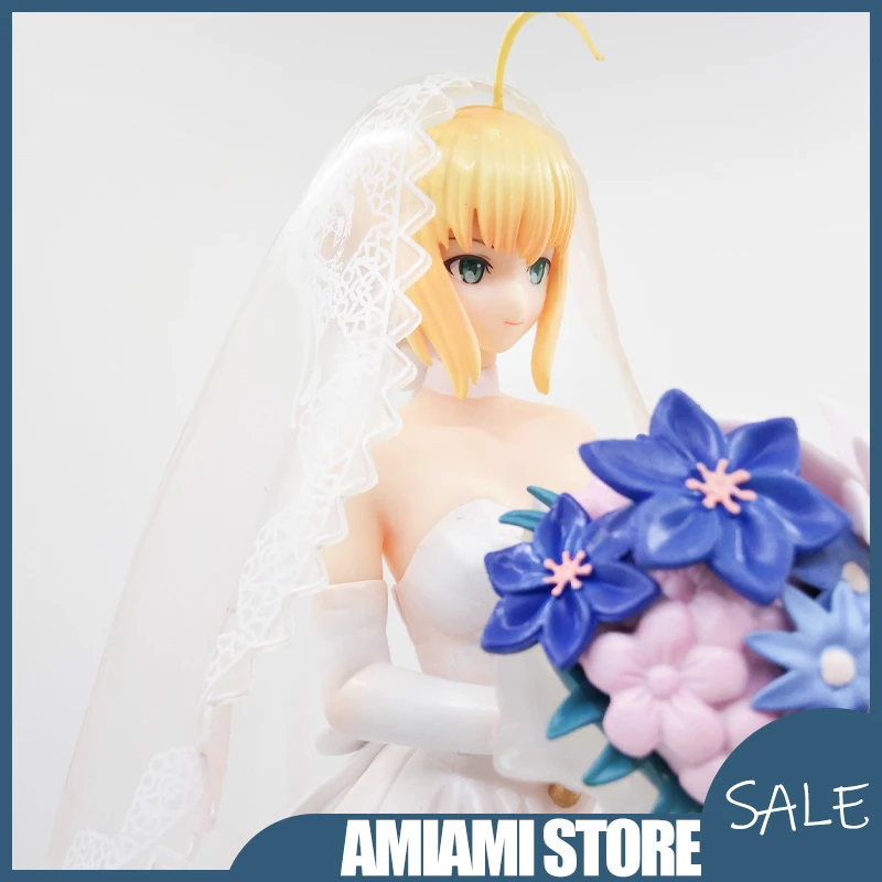 

23cm Fate Anniversary Wedding Dress Saber Figure Bridal Gown Ver Collectible Model Desktop Statue Birthday Christmas Gifts Toy