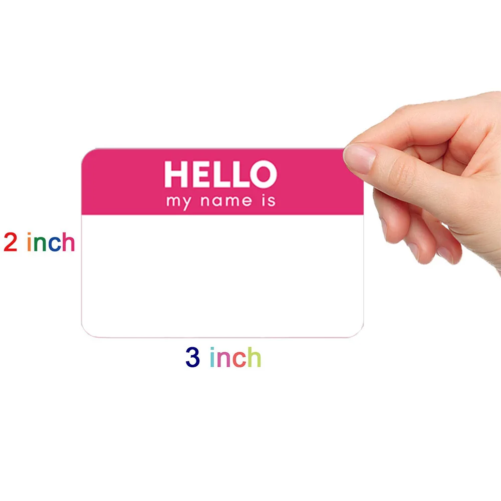 80 قطعة من علامات الأسماء، Hello My Name is ملصقات 6 ألوان، ملصقات ملونة للمكتب والاجتماعات، 3.5 بوصة × 2 بوصة (10 أوراق)