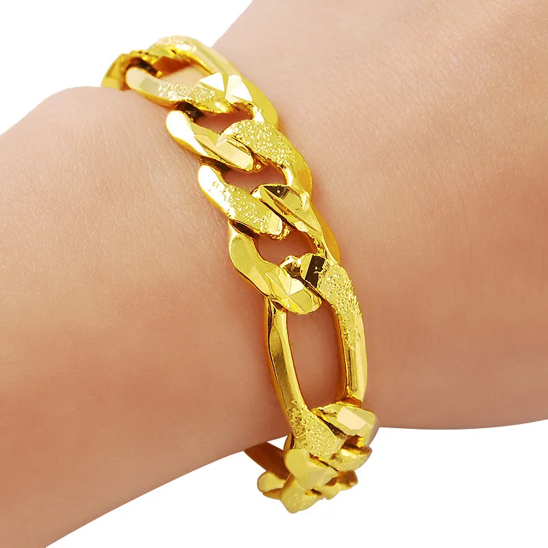 

24k electroplated gold 12m three bedrooms and one bracelet men's and women's jewelry