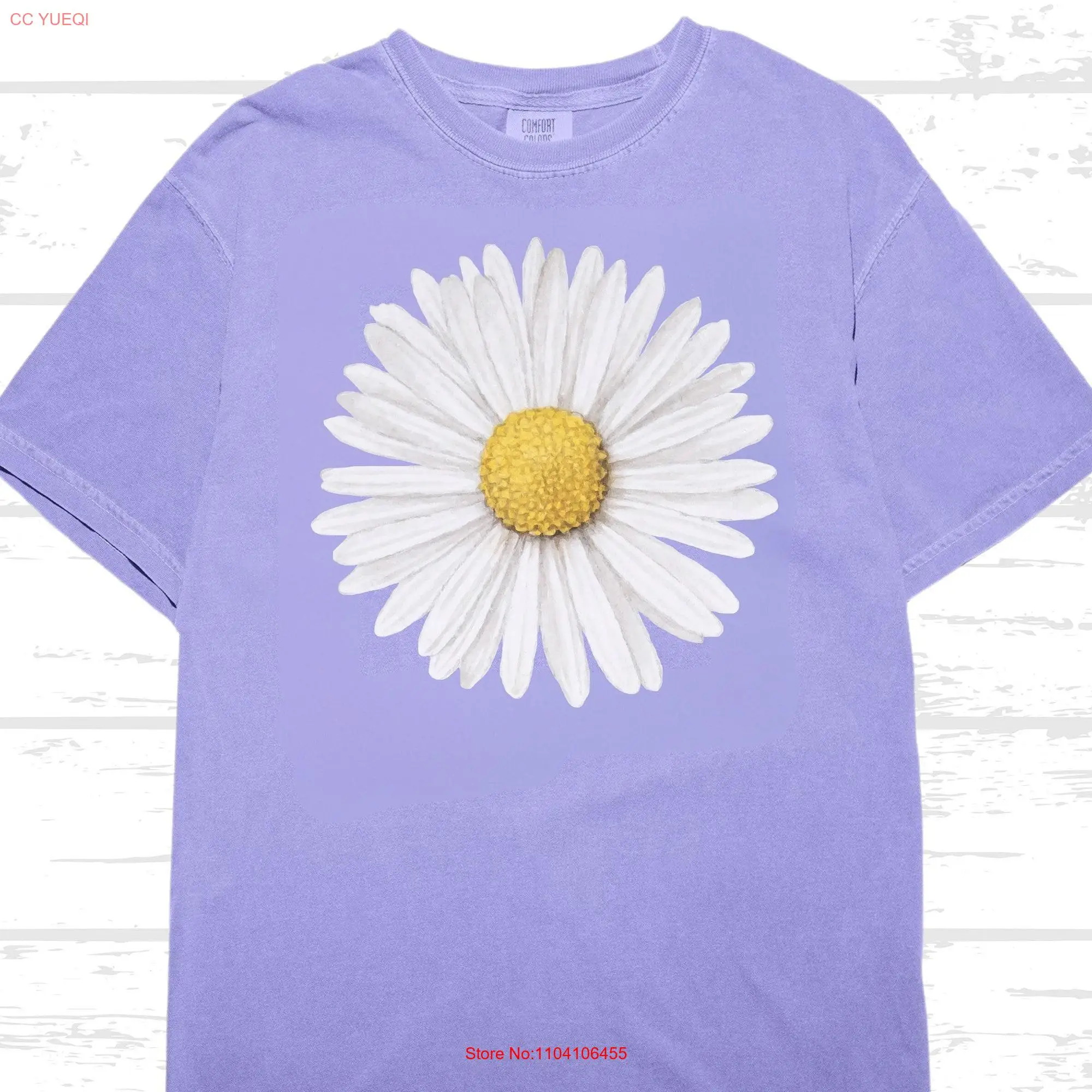 Painted Daisy Comfort Colors T Shirt Wildflower Floral Cute Boho Flower Plant for Women long or short sleeves