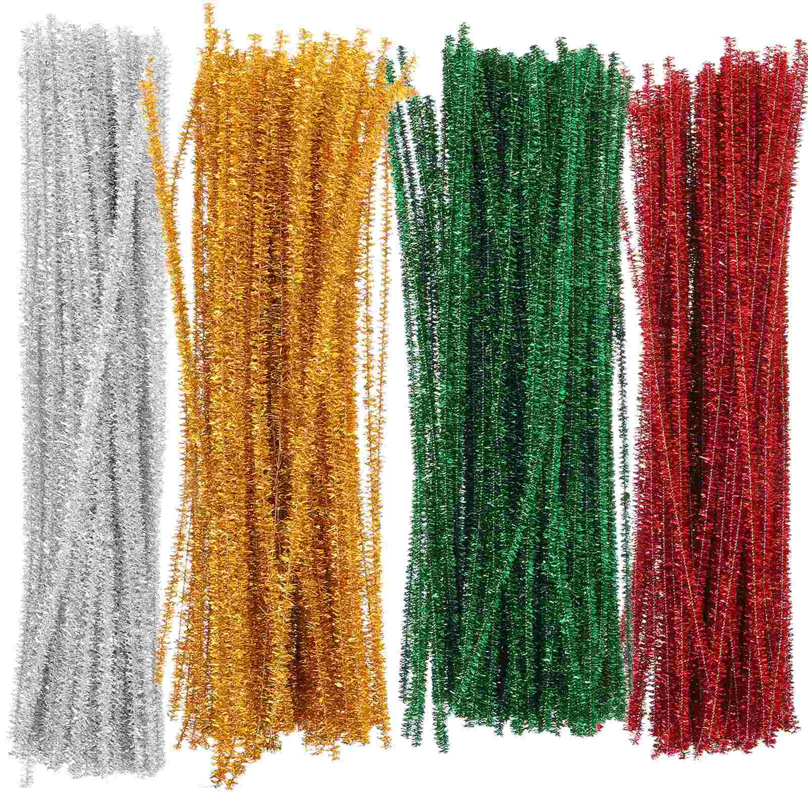 400 Pcs Cleaners Christmas Chenille Stems for DIY Making Accessory Cleansers Pipeline Crafts The Pet Colored Child Straw