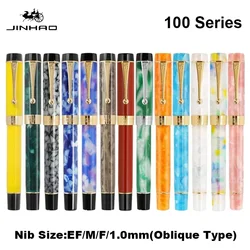 Jinhao 100 Ручка перьевая прозрачная цветная полимерная роскошная ручка M/F/EF/1,0 мм фоторучка офисные и школьные принадлежности канцелярские подарки