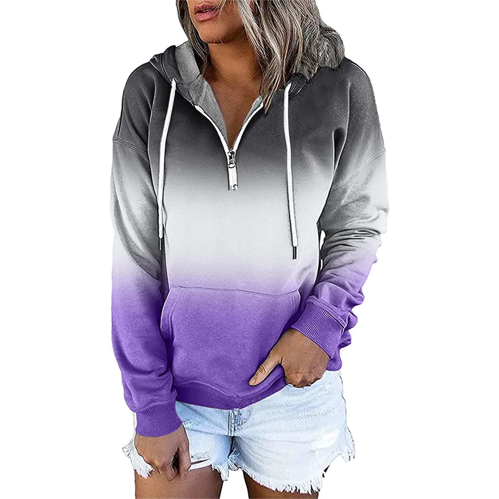 

Women Sweatshirts Long Sleeve Tops Fashion Pullovers Gradient New In Hoodies & Sweatshirts Autumn Youthful Woman Clothes