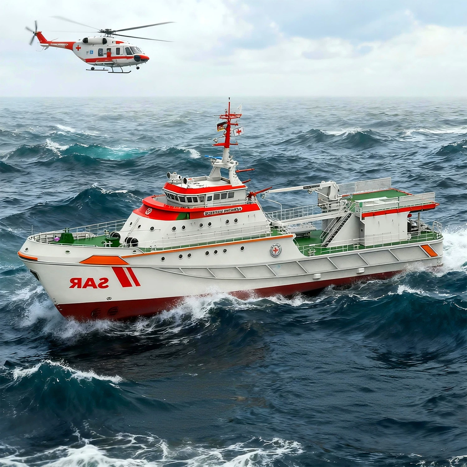 

1/50 RC Boat Simulation Ma Weide Rescue Remote Control Ships 92cm 4 Motors Fiberglass Hull RC Schiffe Model Ship Toy Boy Gift