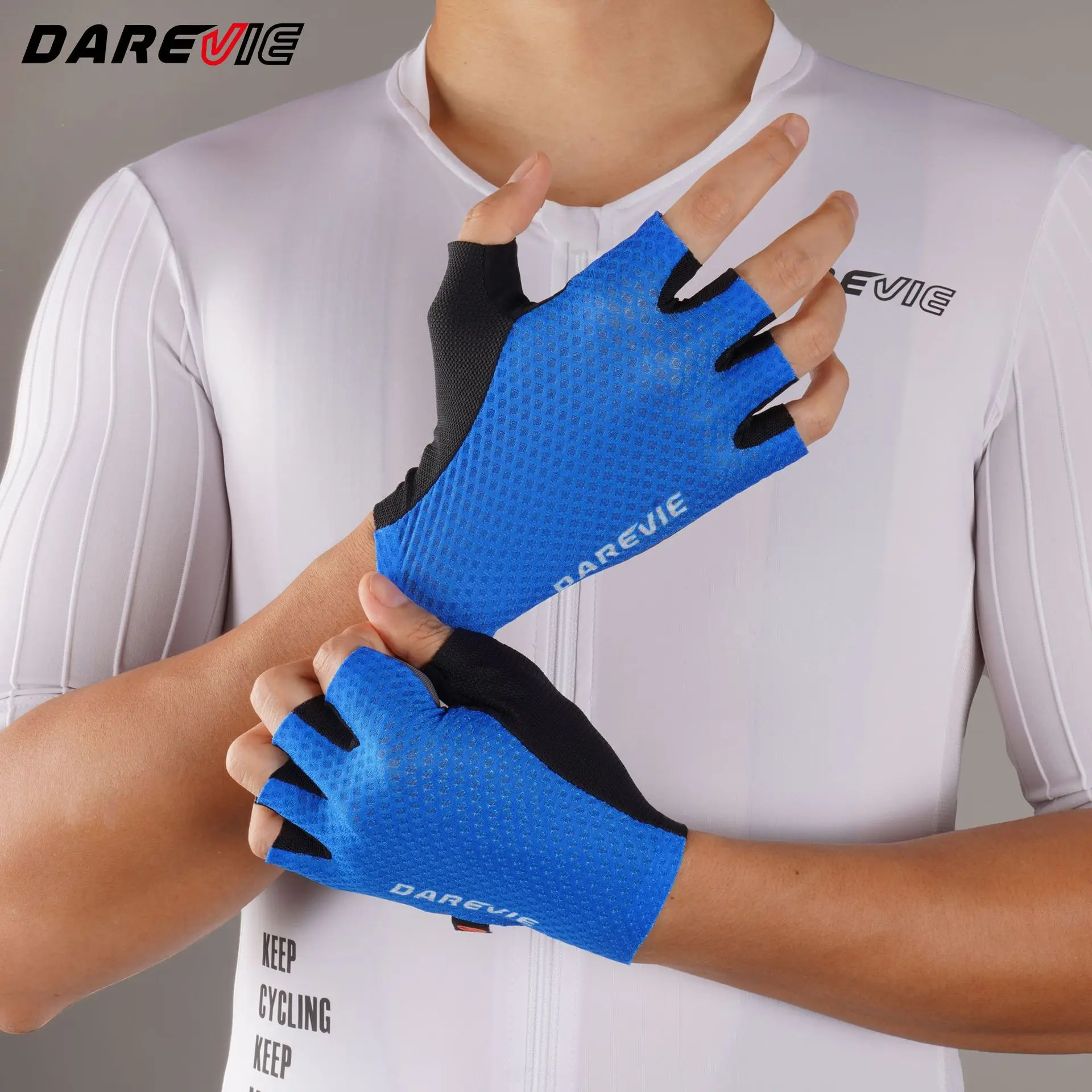 

Darevie cycling gloves for road and mountain bikes, equipped with half-finger anti-slip and breathable features for both men and