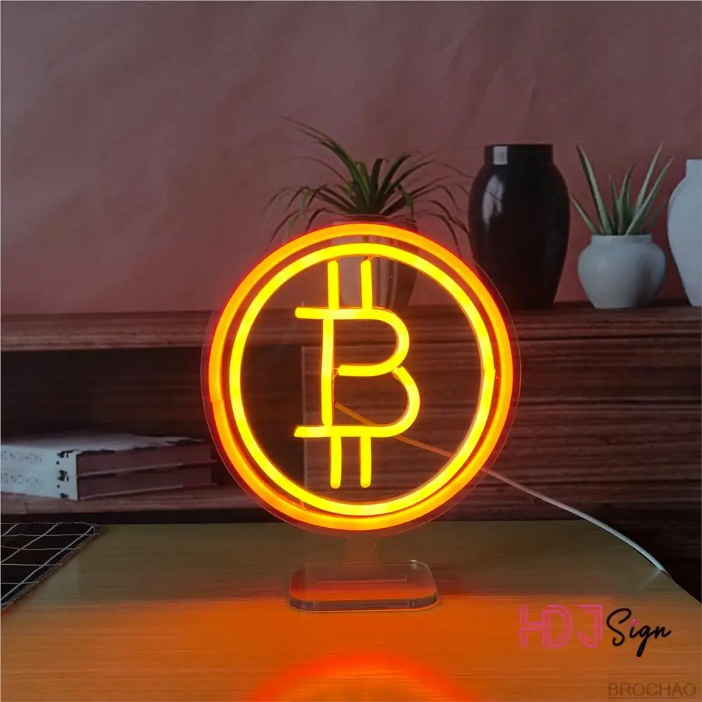 Custom Neon Sign Bitcoin Neon Led Night Lights Wall Lamps for Bedroom Home Bar Cafe Store Game Room Decor Garden Gift