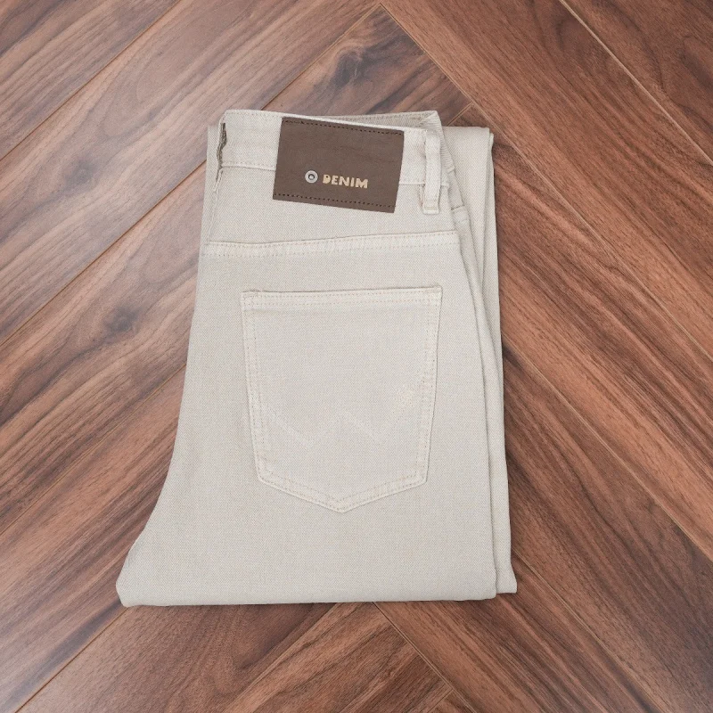 

New autumn model of apricot-colored jeans with silky smooth skin-friendly fabric, soft and comfortable men's pants, slightly str