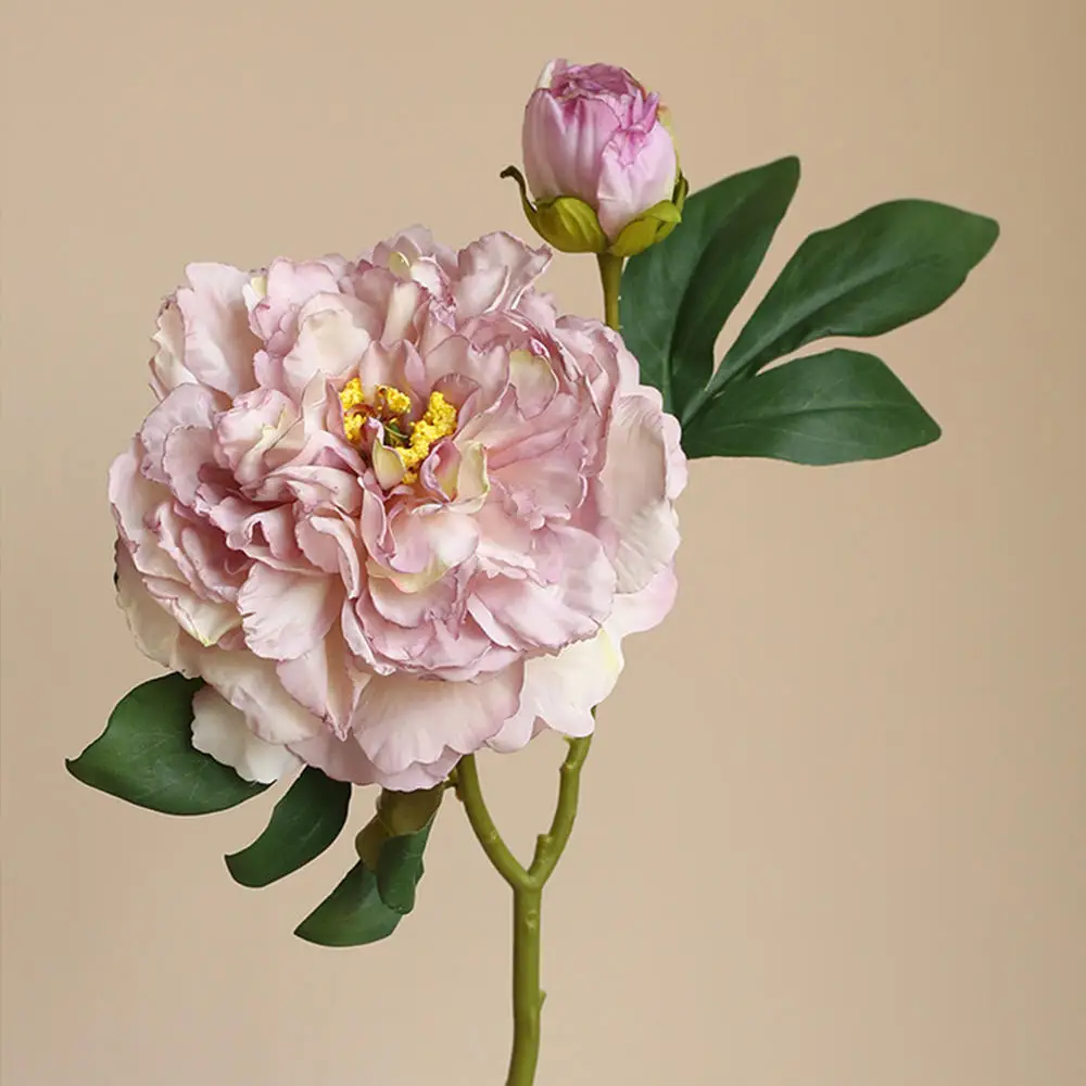 2 Head Peony Artificial Flowers Silk Rose Fake Flower Wedding Party Events Decoration Elegant Peony Simulation Plants Home Decor