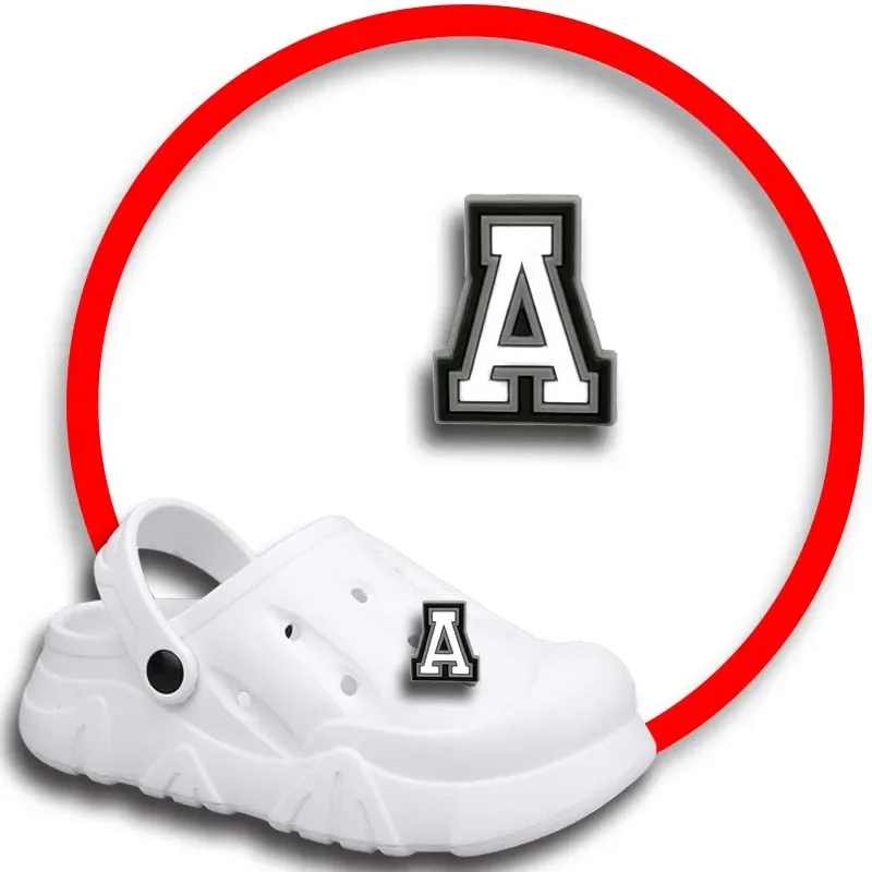 A B C Letter Shoe Charms for Crocs Sandals Women Clogs Pins Shoe Decorations Accessory Men Badges Girls Kids Shoes Accessories