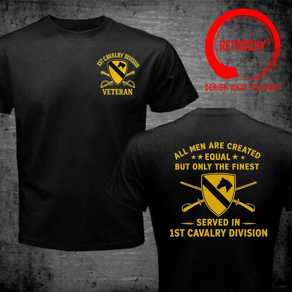 Served In 1st Cavalry Division Veteran T Shirt US Army Airborne Fashion Trendy Casual Clothing Stylish Tee Shirt Leisure T-Shirt