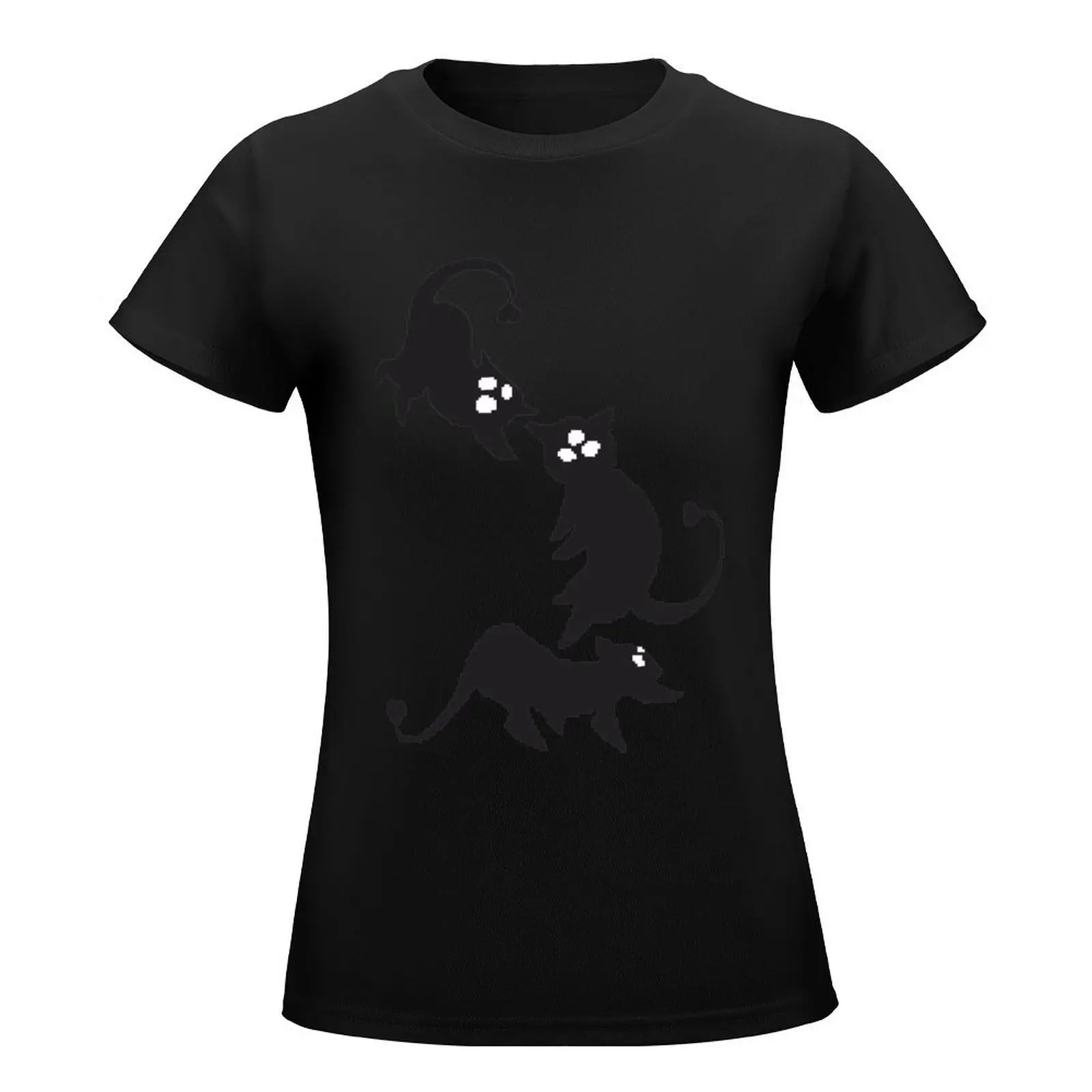 Creepy cats pixel art Classic T-Shirt female customizeds heavyweights t-shirt dress for Women plus size