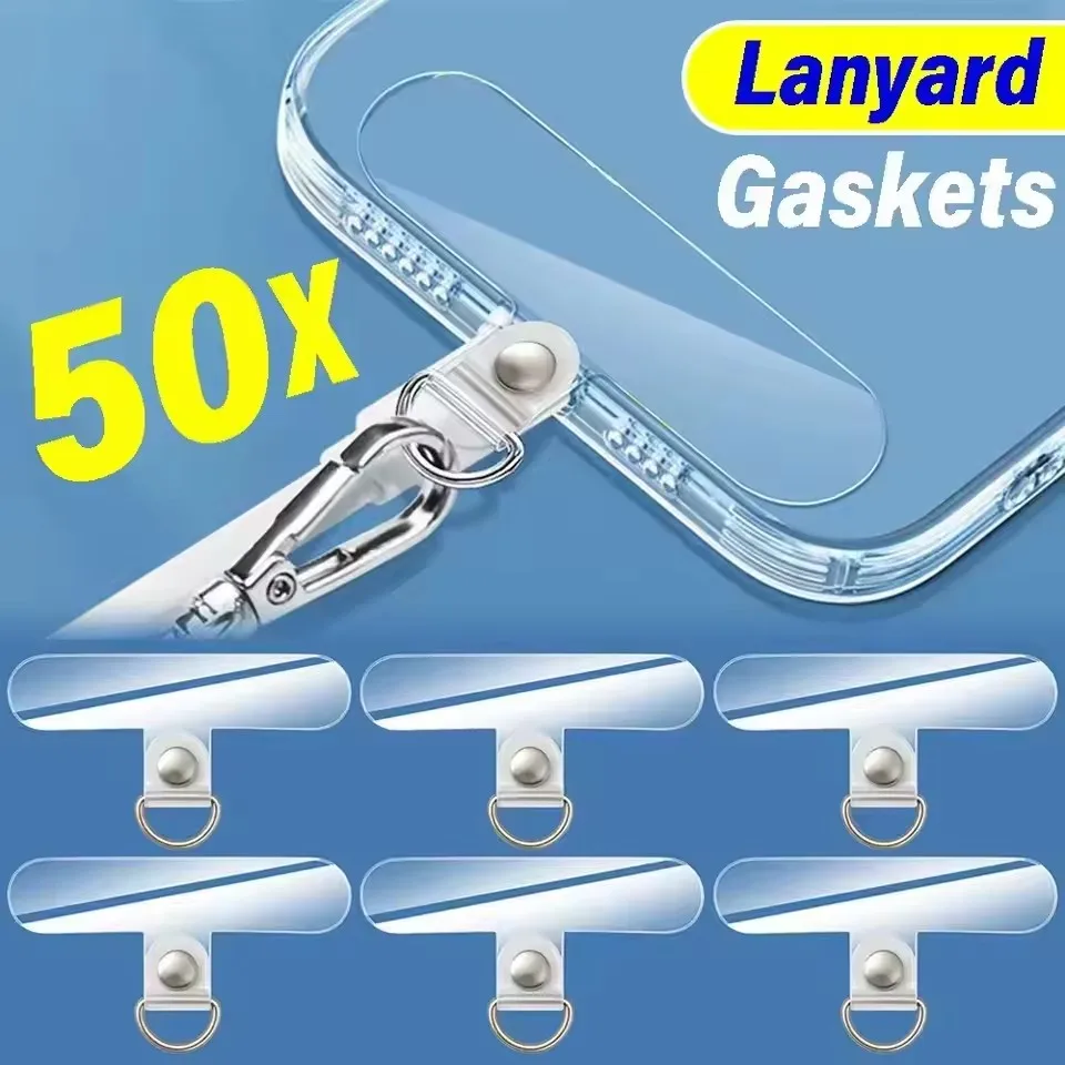 Transparent Universal Detachable Phone Lanyard Clips Card Wrist Cord Straps Patchs Tether Tabs for Samsung Iphone Huawei