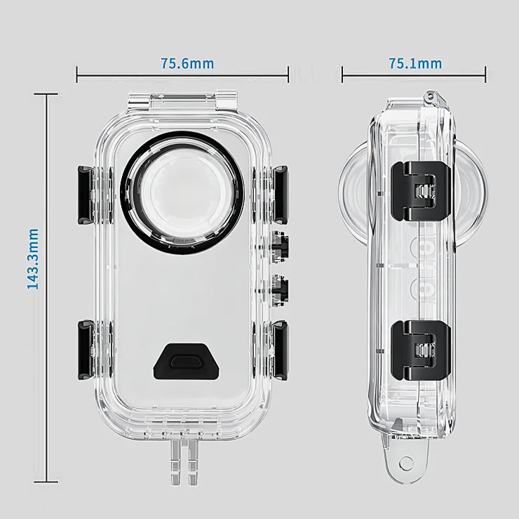 Wasserdichtes, unsichtbares Schutzgehäuse für die Insta360 X6 Kamera, 60M/197ft, Schnellverschluss-Unterwassergehäuseabdeckung – Detail 1