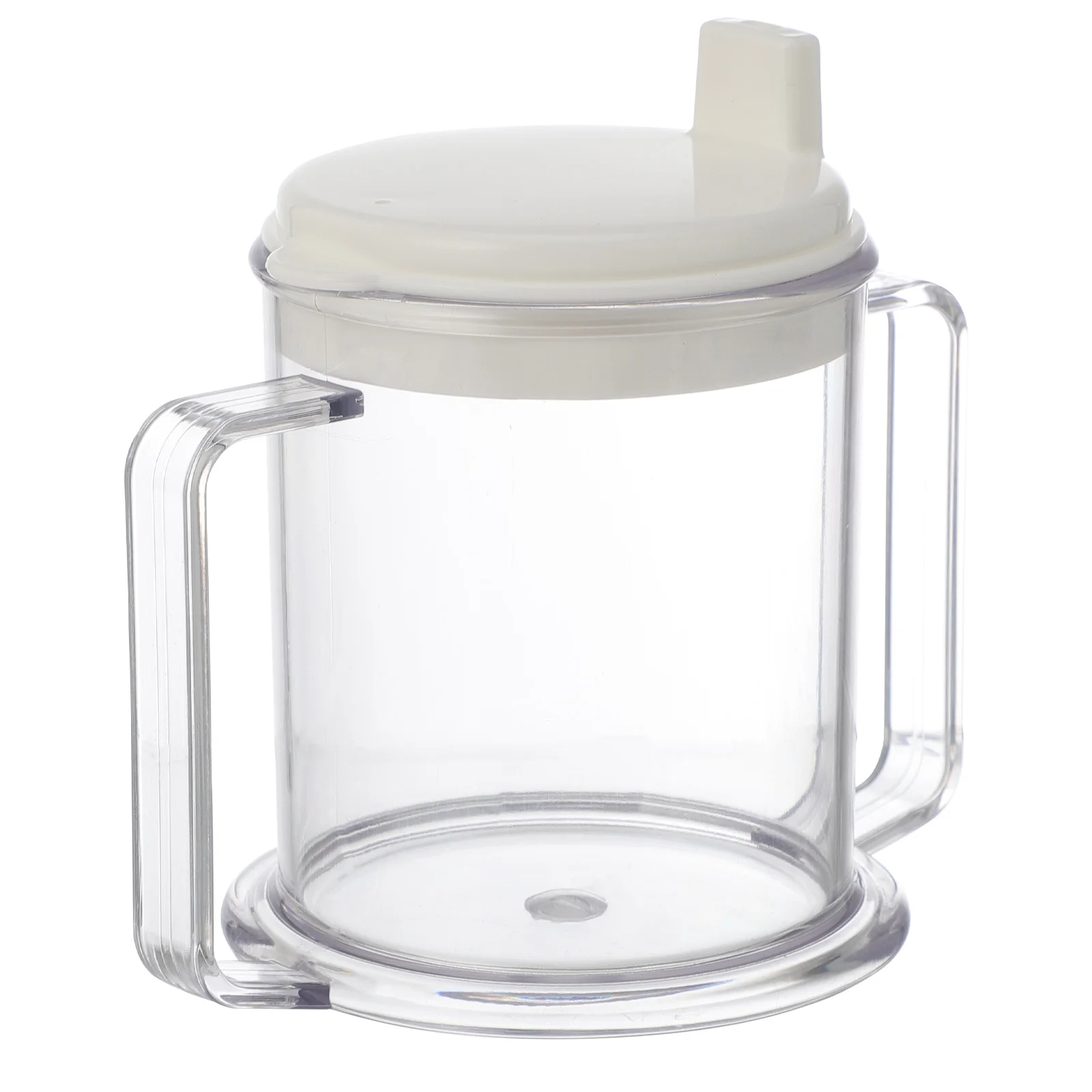 Water Cup Double Handle Old People Serving Kitchen Lightweight Plastic Juice Coffee Glass Mugs Elder