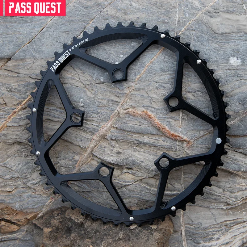 PASS QUEST Double Chainring 110bcd 5 bolts 46/33T 48/35T 50/34T 52/36T 53/39T 54/40T Bicycle Chainwheel for Shimano SRAM Crank