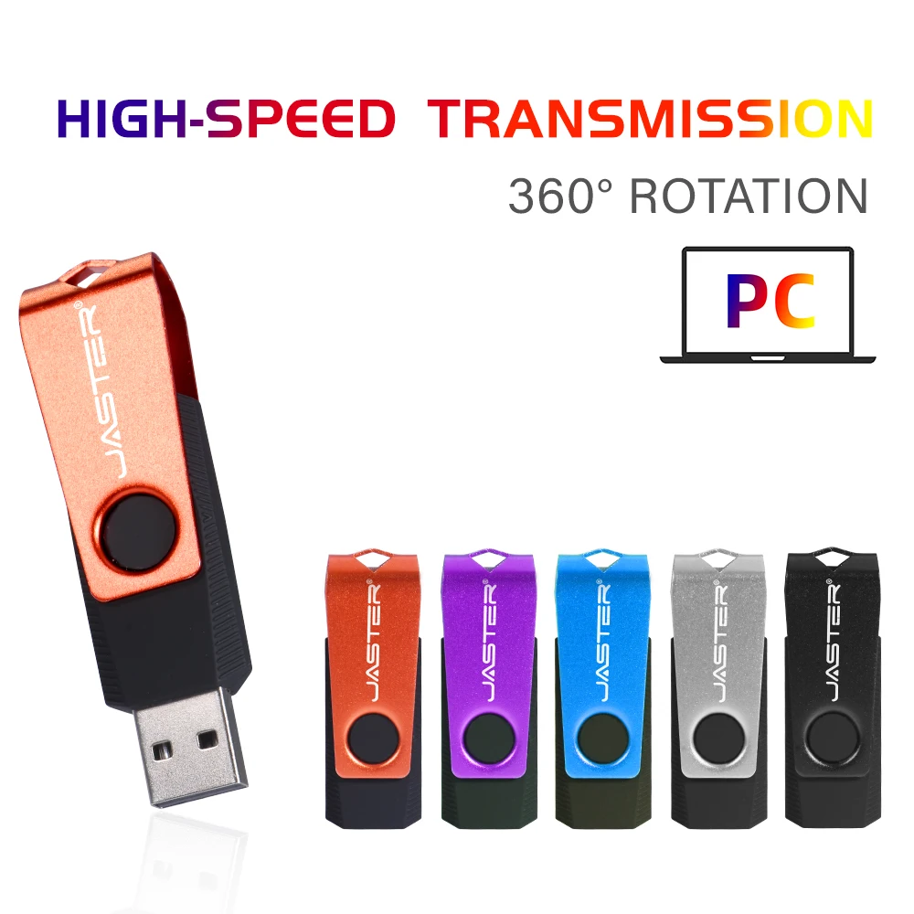 Free Custom Logo Metal Portable USB 2.0 Flash Drive Real Capacity Pen Drive Plastic With Key Chain Memory Stick 64GB/32GB U Disk