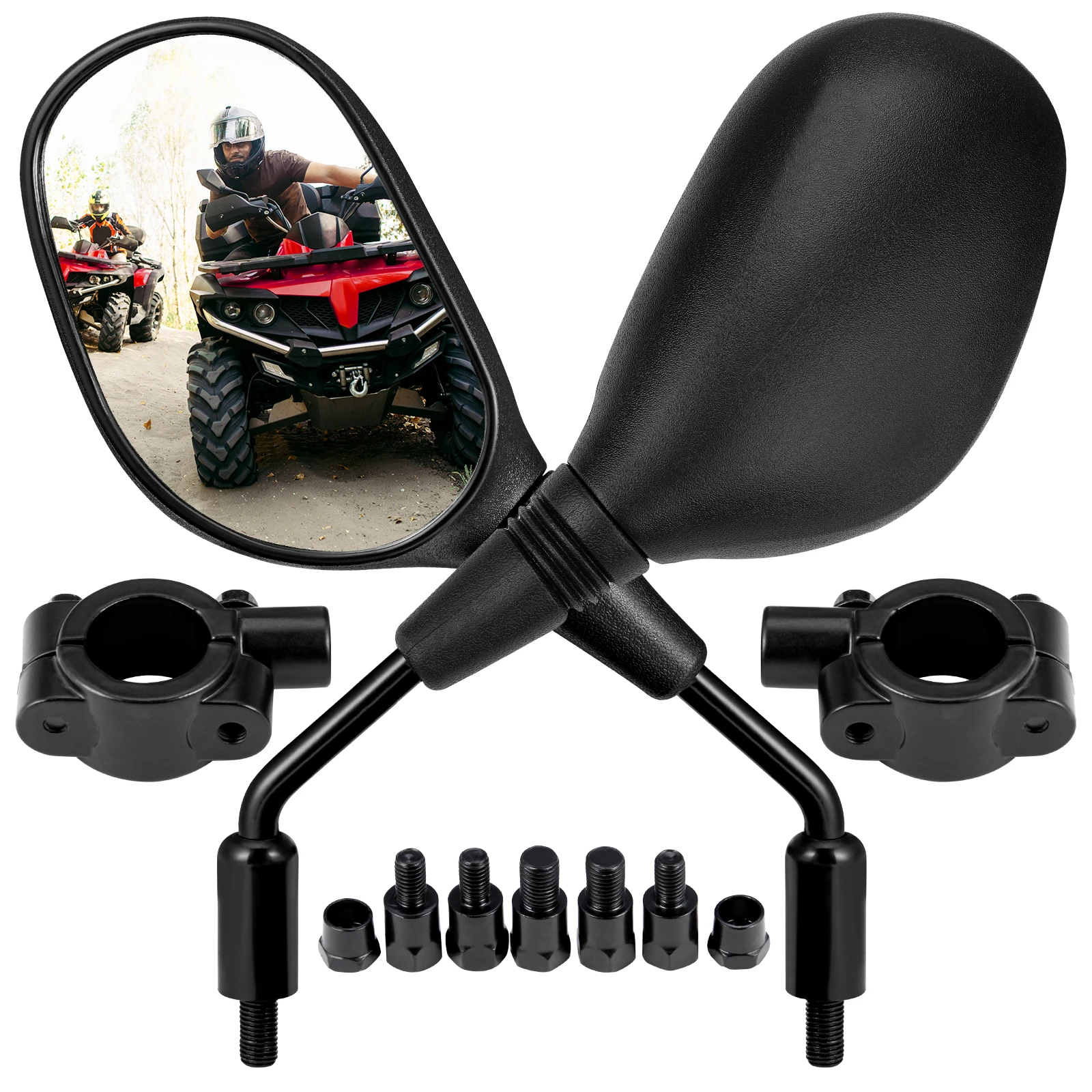 

7/8”Handlebar Mounts Rear View Mirrors Compatible with Polaris Sportsman 400 500 850 for Can-Am DS250 for Yamaha FZ-8