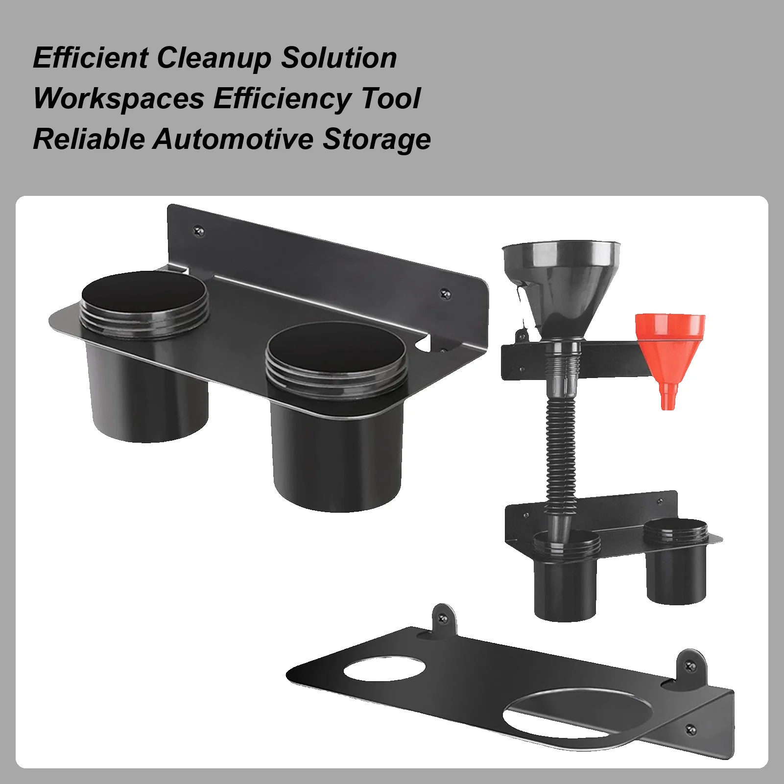 

Настенный держатель воронки, настенное крепление, металлические гаражные принадлежности со съемными капельными чашками, держатель для масляного кувшина, стойка для двигателя охлаждающей жидкости