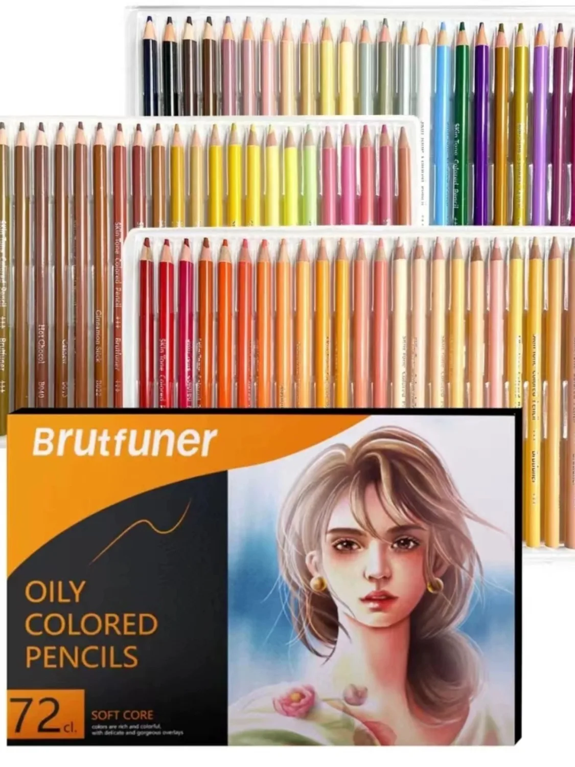 Brutfuner NEW 26/50/72 Colors Wood Skin Tone Colored Pencils Soft Core Oil Based Sketch Drawing Pencil Set Beginner Art Supplies