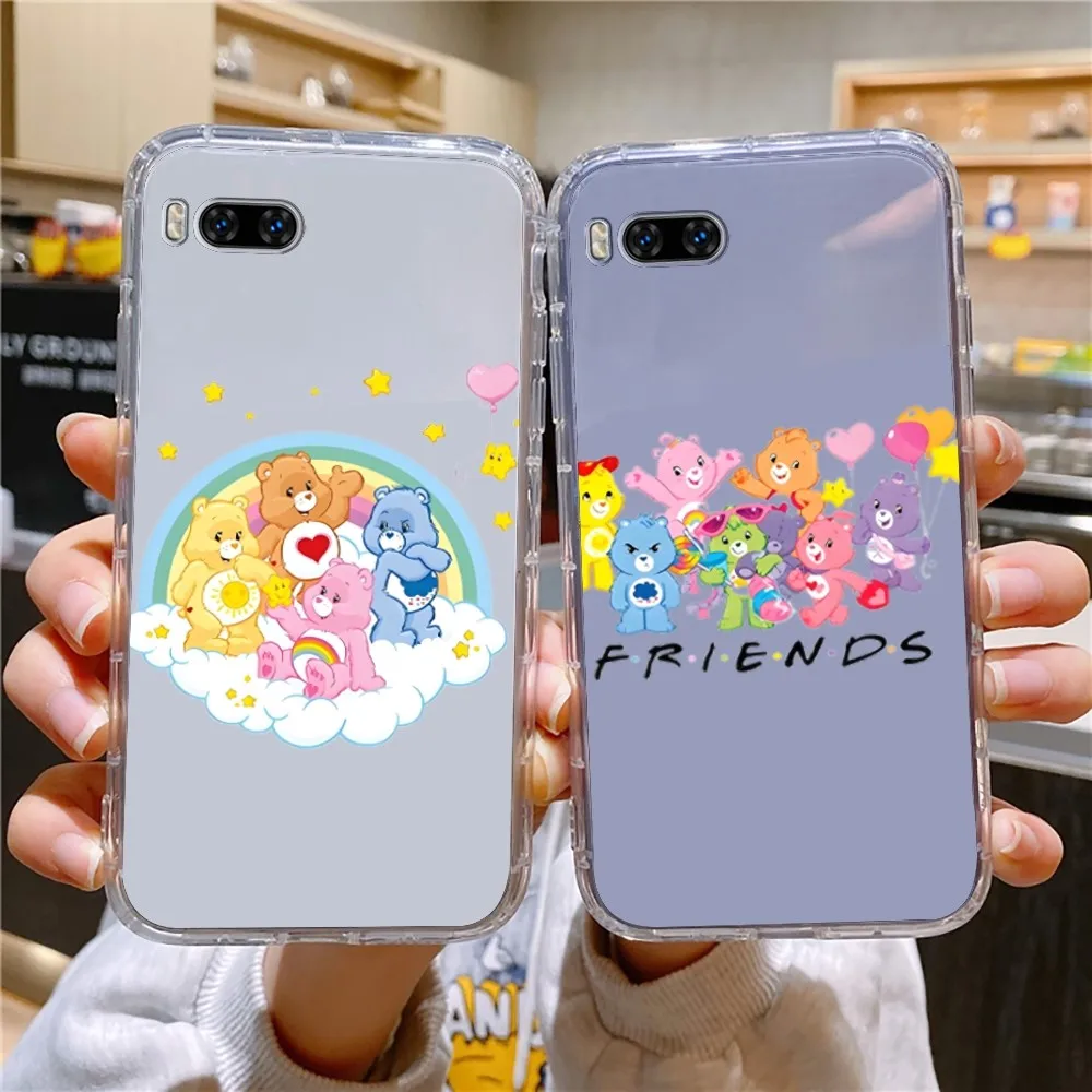 Cute C-care Bear Phone Case For Huawei Mate P10 P20 P30 P40 P50 Smart Z Honor 50 60 70 Pro Lite Transparent Case