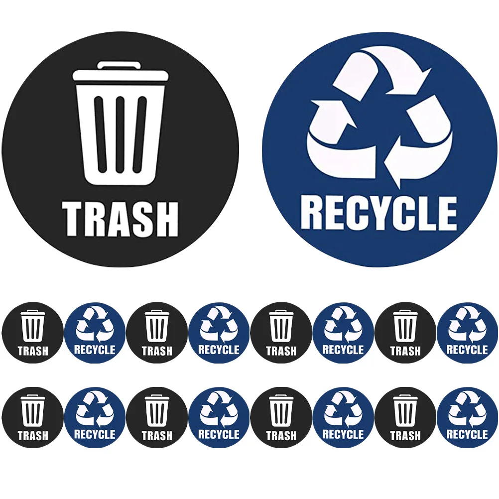 1Set Mülleimer Recycling Aufkleber PVC Wasserdicht Abnehmbare Müll Sortierung Aufkleber Aufkleber für Bins Windows Lkw