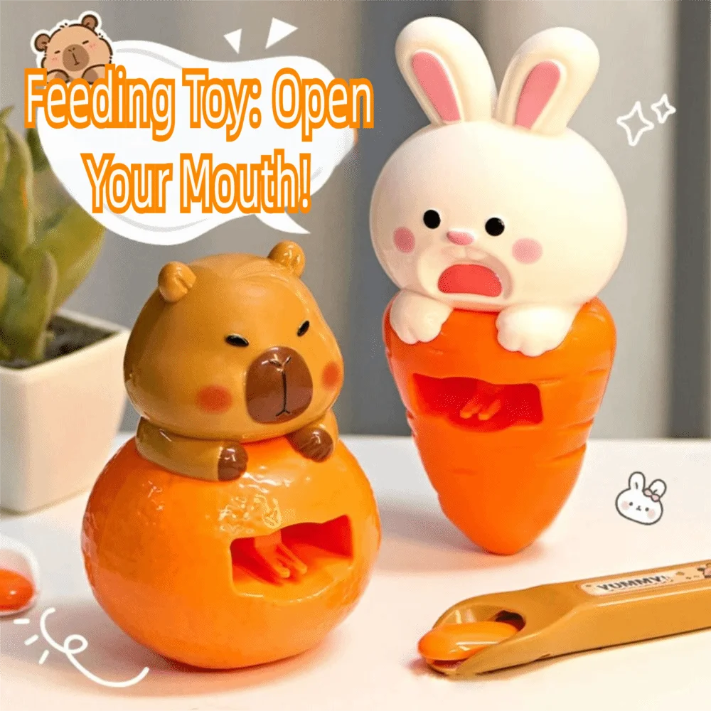 Kawaii lapin/Capybara pouding alimentation jouet Simulation décompression jeu de rôle jouet jouer maison jouets éducation précoce