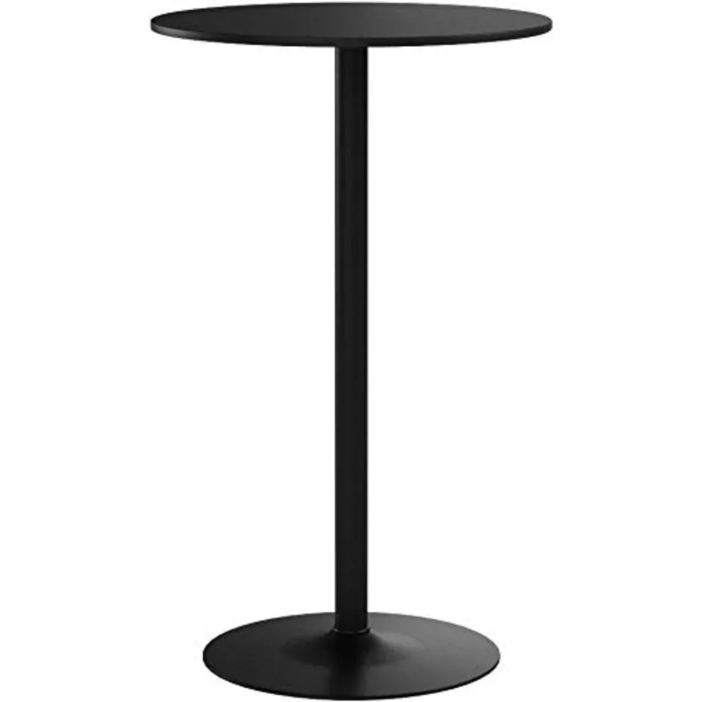 Santina Pacote com 2 mesas redondas de bar e pub, pretas