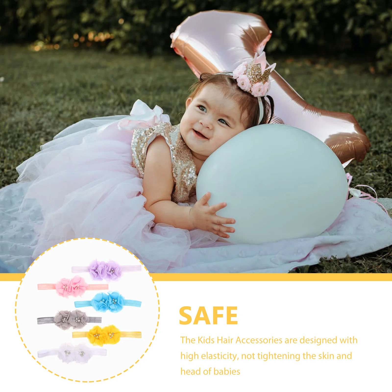 

6pcs Infant Bands Elastic Cloth Headbands For Babies Flower Design s Hair Accessories Toddler Hair Ties Newborn Headbands