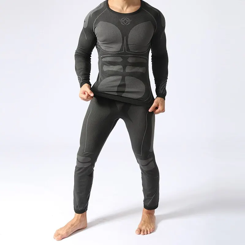 Intimo termico sportivo da uomo tute da ciclismo all\'aperto abbigliamento sportivo a compressione abbigliamento traspirante ad asciugatura rapida