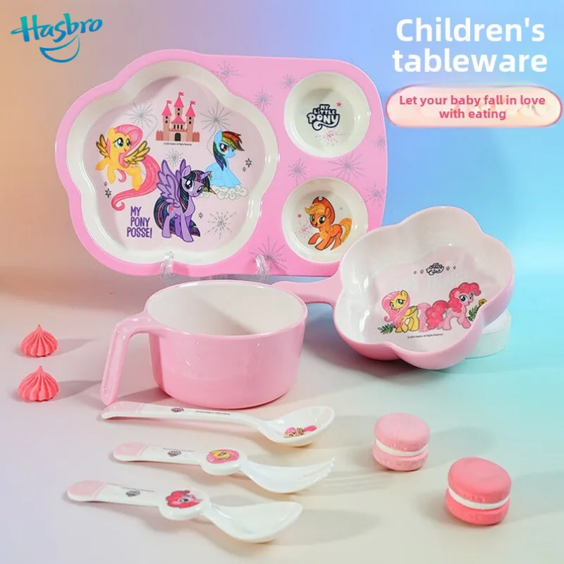 My Little Pony Twilight Sparkle Rainbow Dash Anime Peripheral Cartoon Food Grade Melamine Children's Household Tableware Set