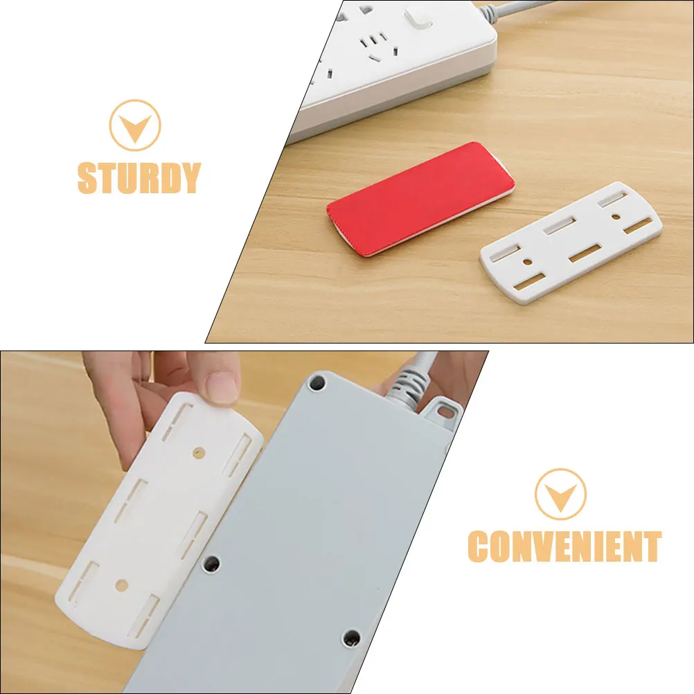 

10pcs Wall-mounted Hooks Socket Fixers White Self-adhesive Punch-free Holders Router Mounts Storage Organizers Multifunctional