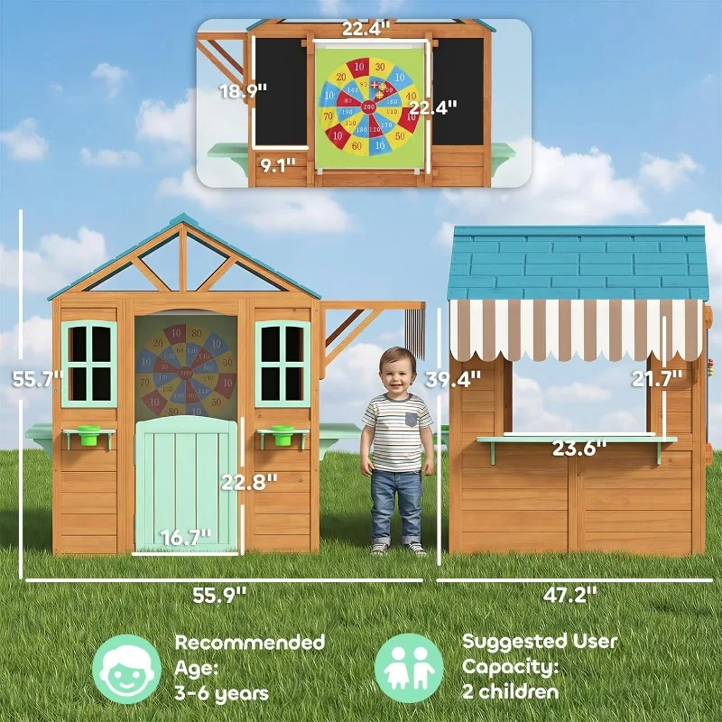 Kids Outdoor Playhouse Cottage 8