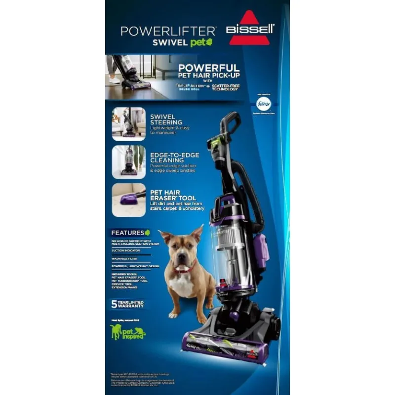 BISSELL Power Lifter Pet with Swivel Bagless Upright Vacuum, 2260