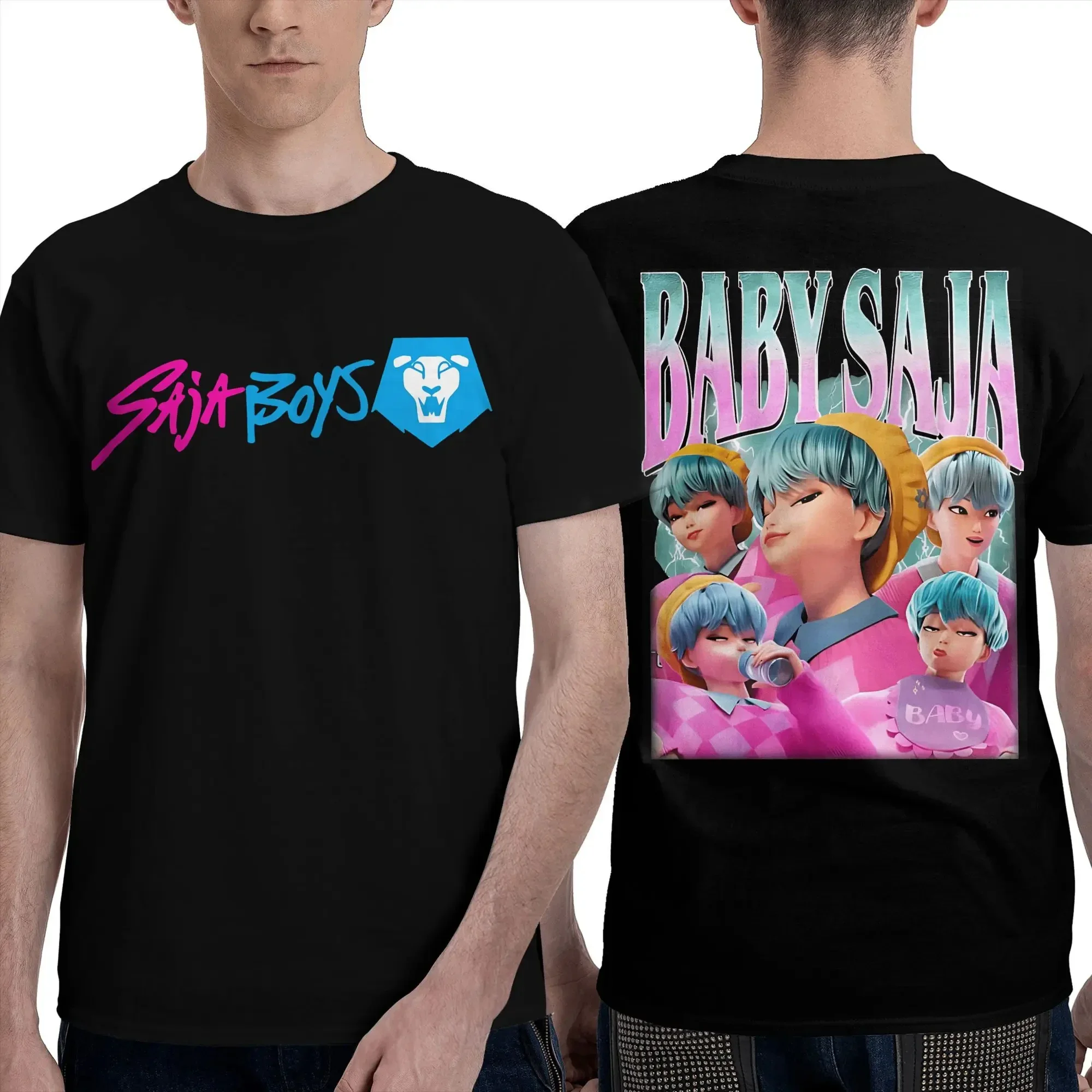 

Men's Women's T-Shirt Saja Boy Demon Kpop Demon Hunter T-Shirt Popular Summer T-Shirt Vintage Loose Cotton Top Hot Sale Sports