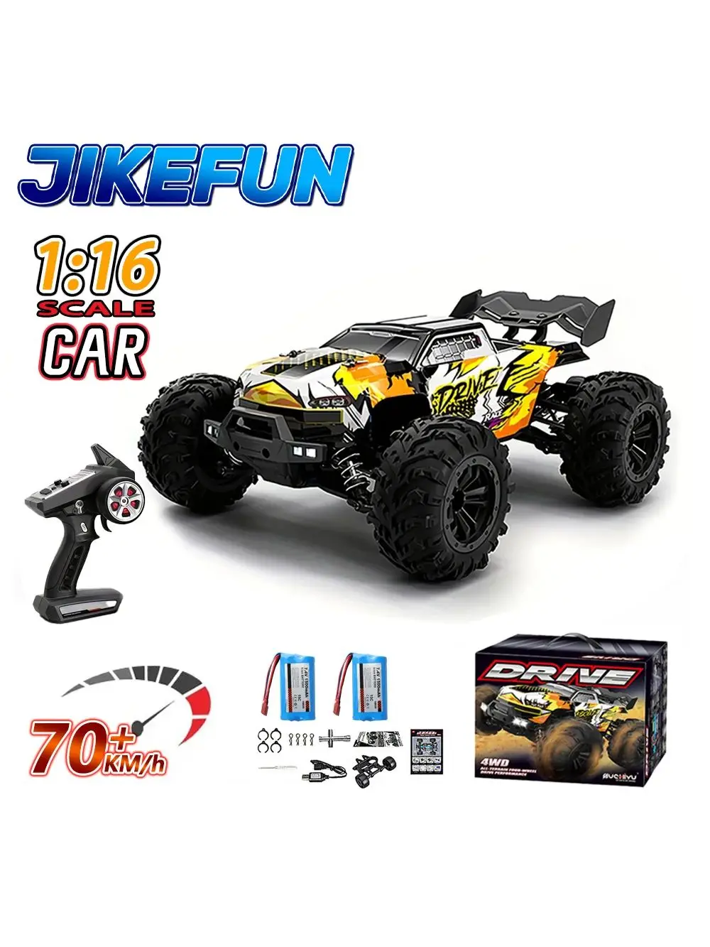 1/16 RC Auto 4x4 Ferngesteuerter Wagen 16101PRO/16102PRO Bürstenlos 70KM/H 2.4G Elektrisches Hochgeschwindigkeits-Offroad-Drift-Rennspielzeug